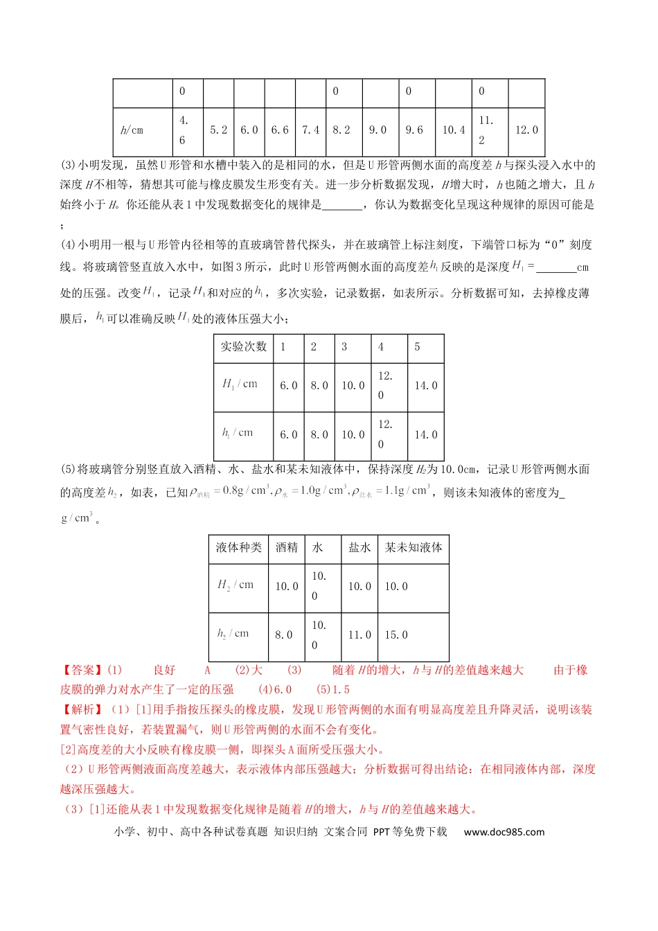 初中物理18大专题专题09 压强（（解析版）.docx