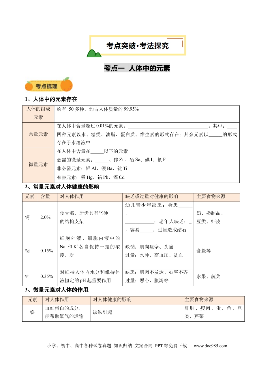 专题14 化学与生活（原卷版）.docx
