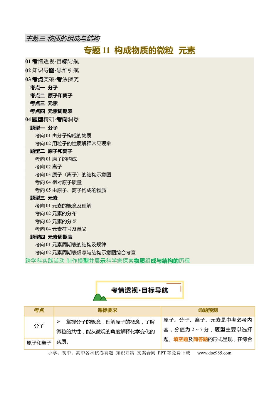 专题11 构成物质的微粒 元素（解析版）.docx