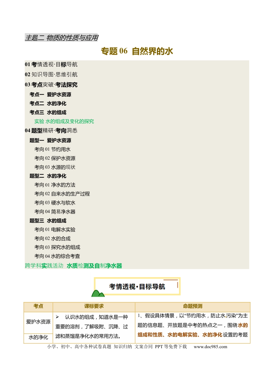 专题06 自然界的水（解析版）.docx