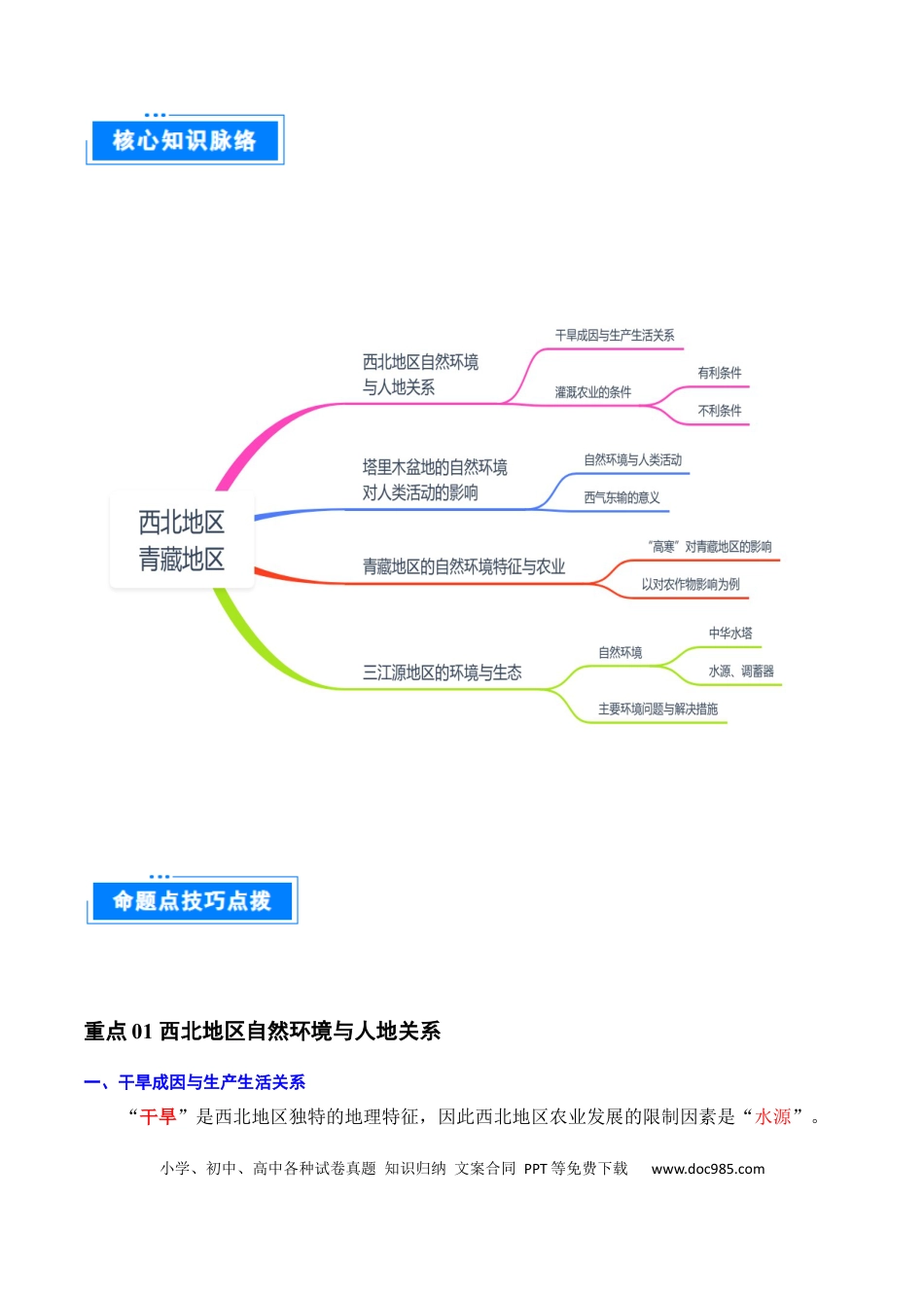 重难点15 西北地区和青藏地区（4大重难+命题预测+新考法）.docx