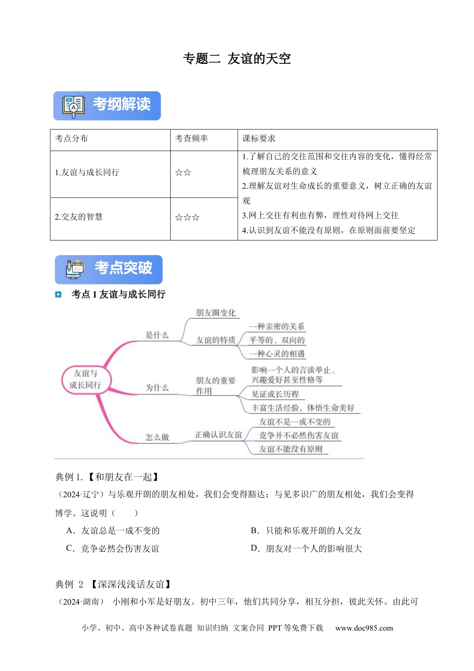 专题2 友谊的天空（含解析）.docx
