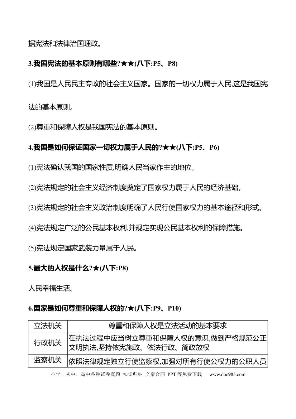 初中道法知识清单专题四　促进法治建设.docx