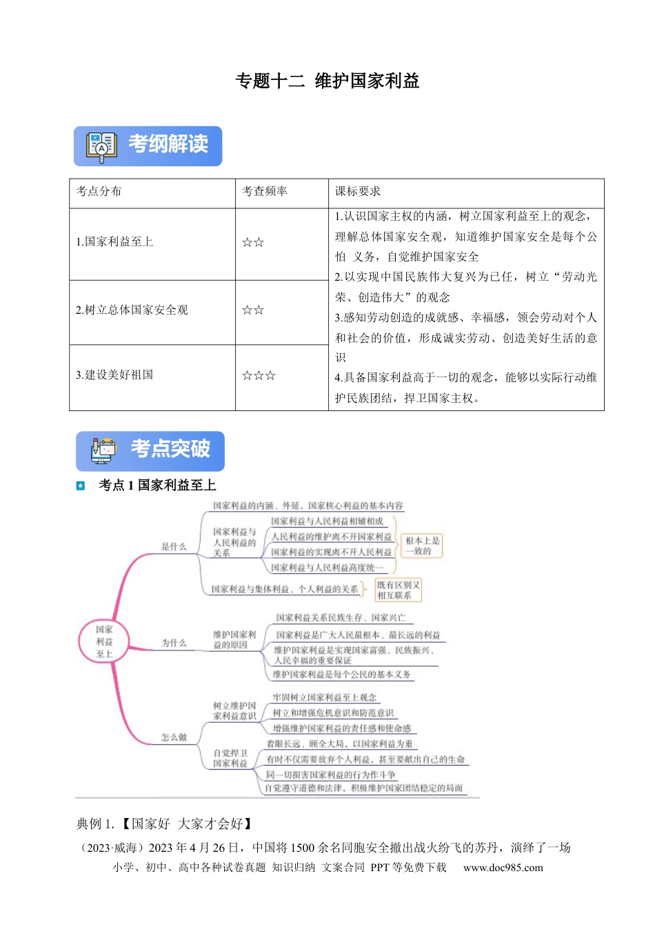 专题12 维护国家利益（含解析）.docx