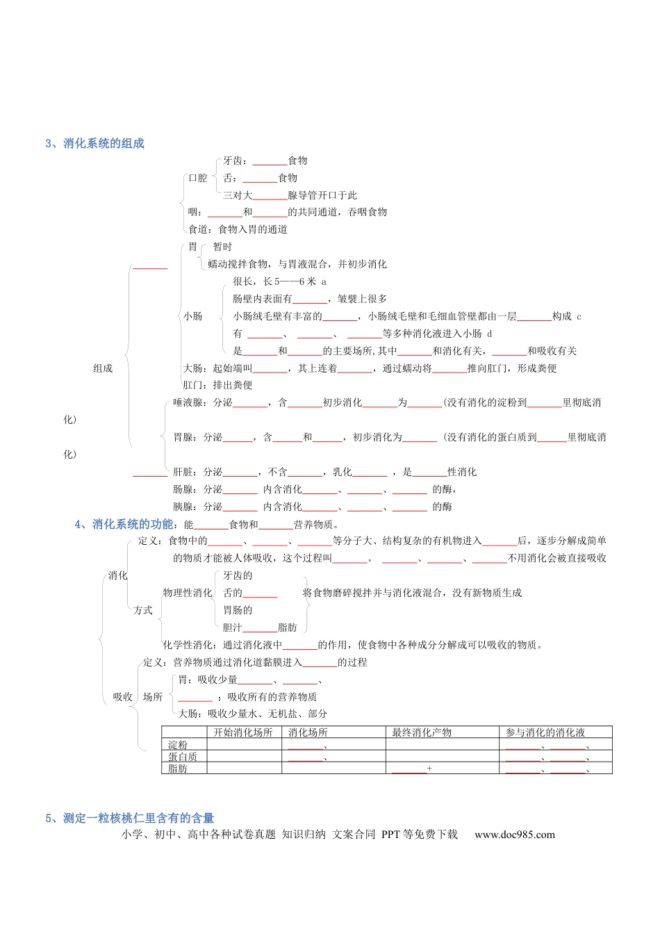 专题04 生物圈中的人（填空版）.docx