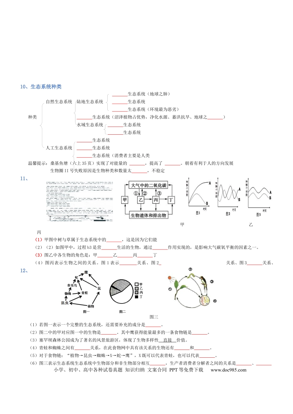 专题01 生物和生物圈（填空版）.docx