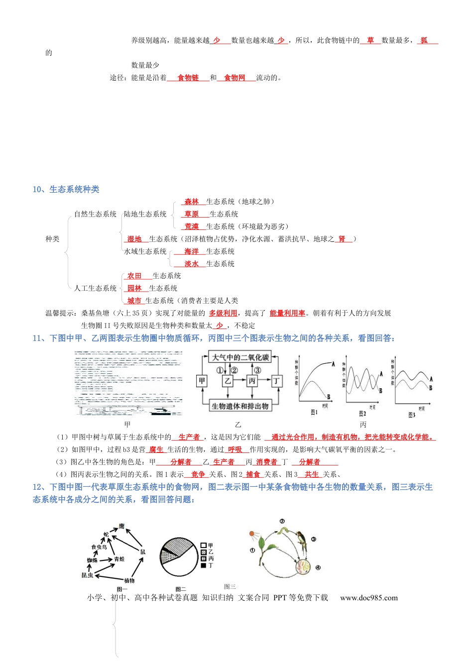 专题01 生物和生物圈（背诵版）.docx