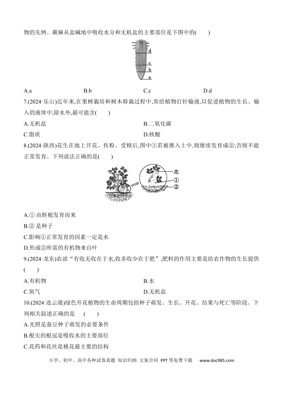 第06讲　被子植物的一生  （含答案）.docx