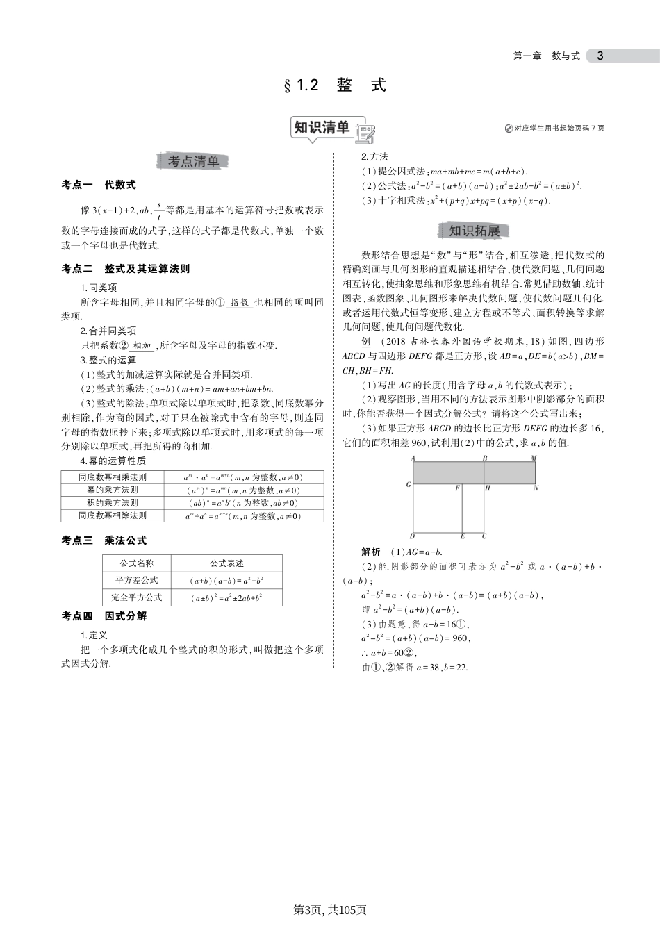 初中数学总复习专题知识要点.pdf