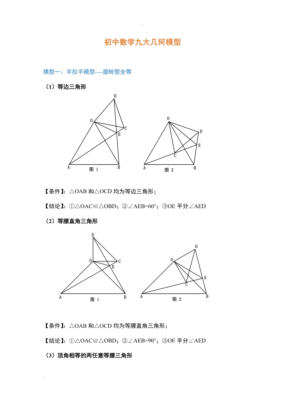 初中数学最重要的九大几何模型.pdf