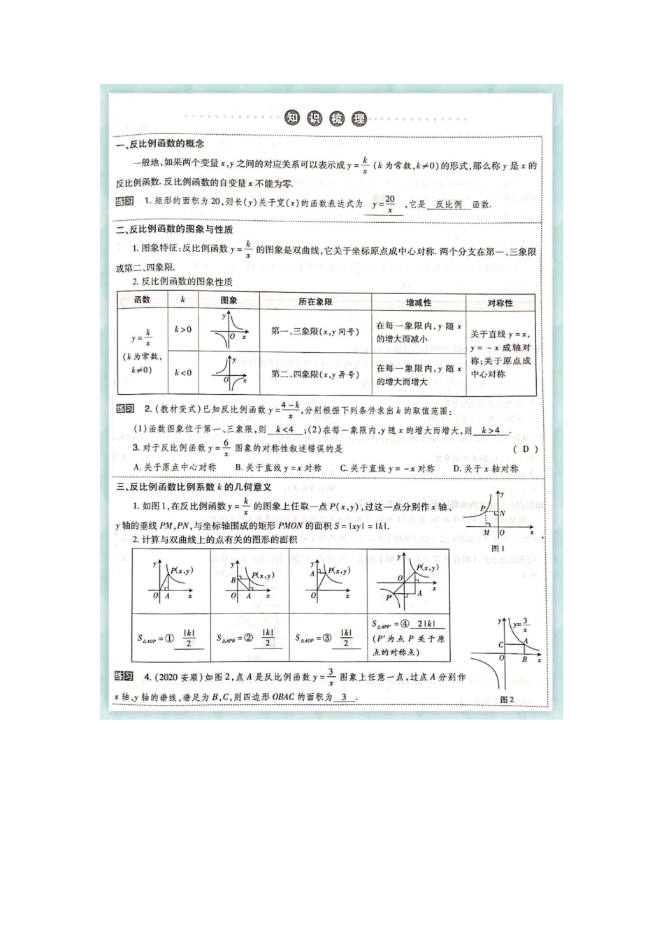 初中数学反比例函数综合题精选.pdf