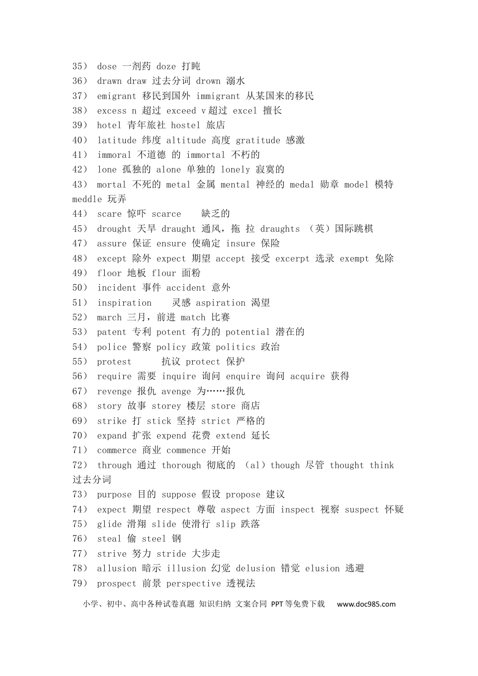 初中英语易错单词.docx