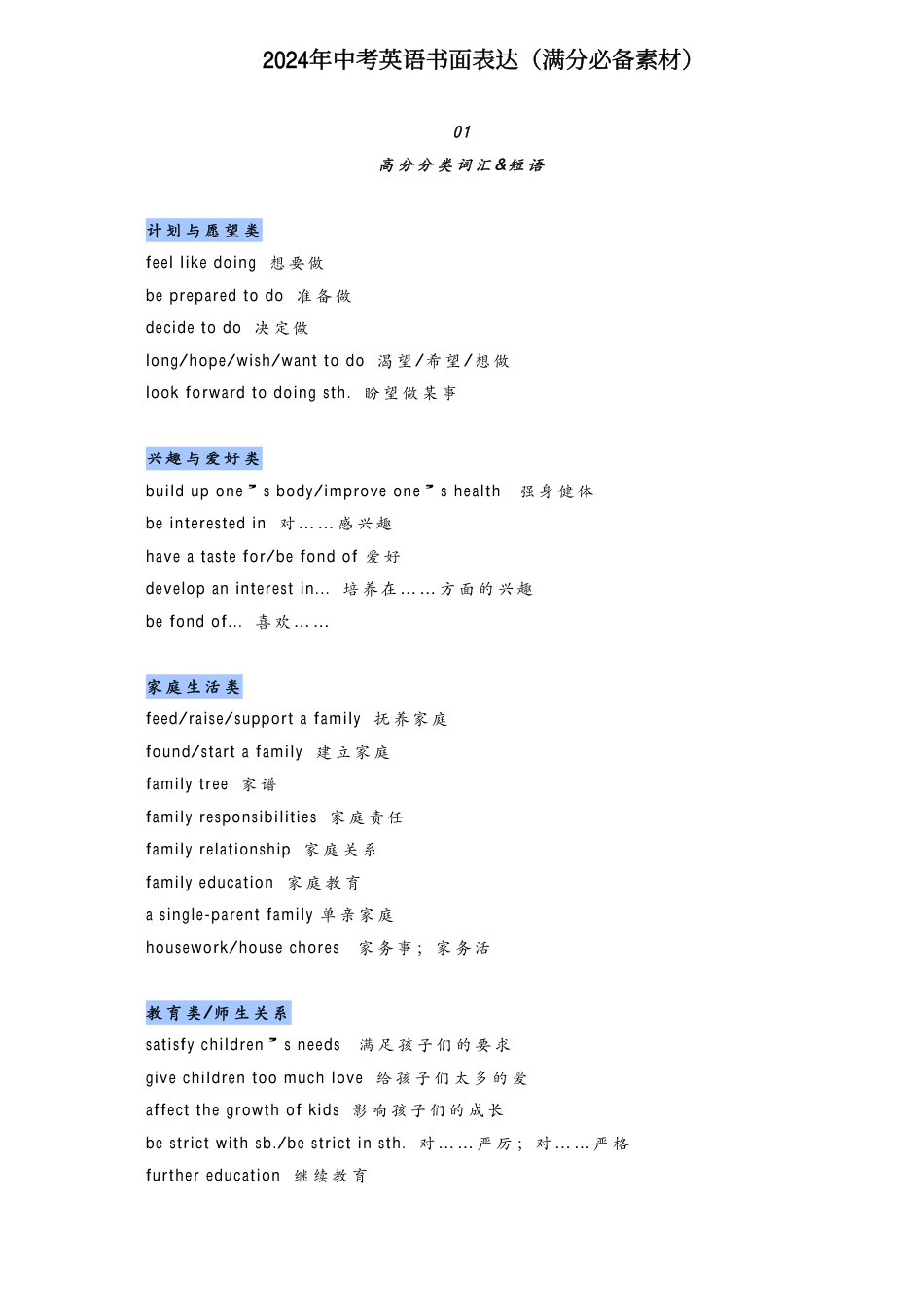 初中英语英语书面表达（满分必备素材）.pdf