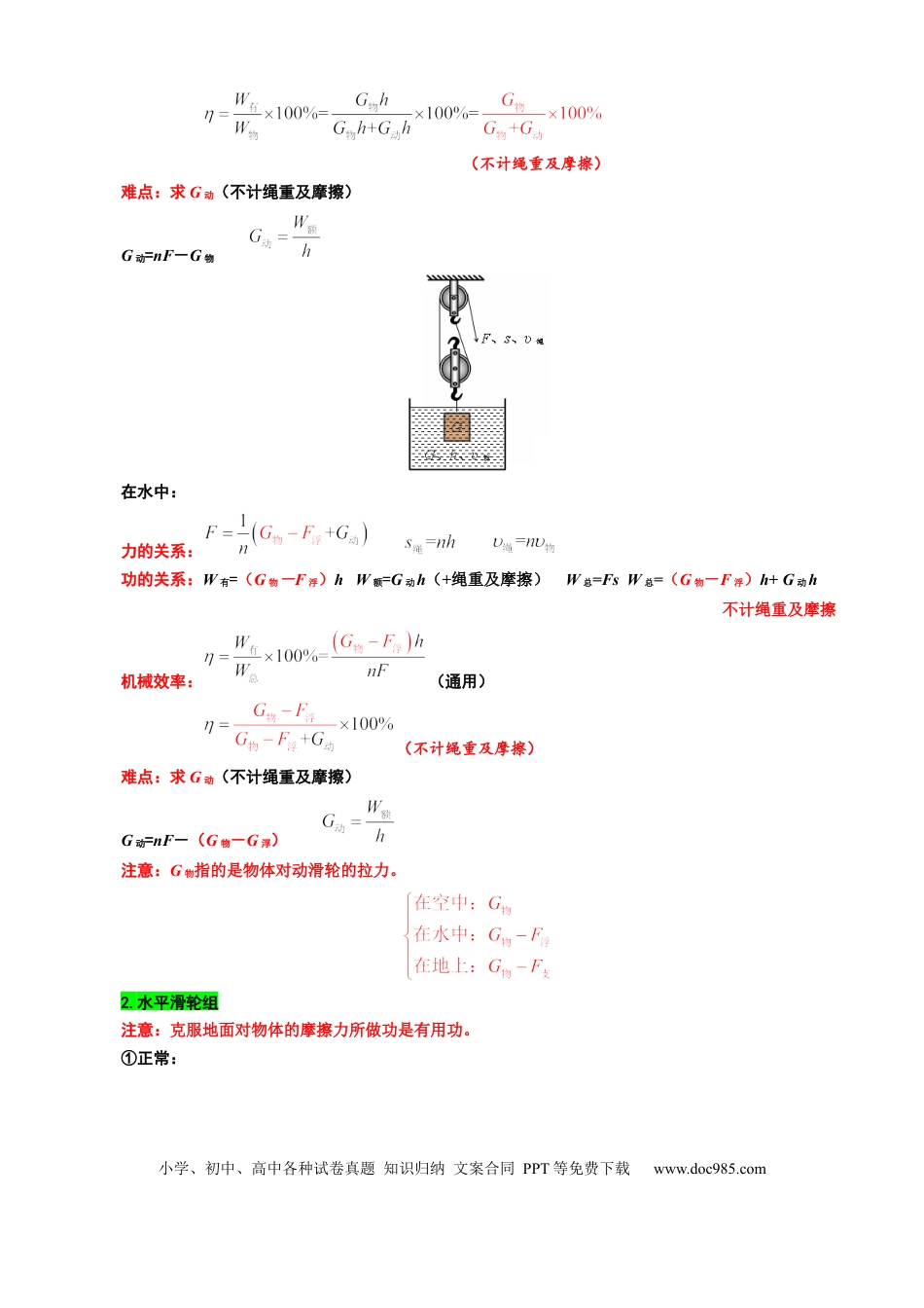 初中物理22“机械效率综合”重难点突破与题型归类.docx