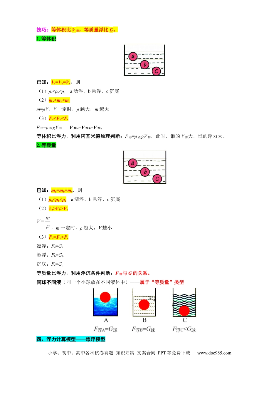 初中物理18.“浮沉条件及其应用”重难点突破与题型归类.docx