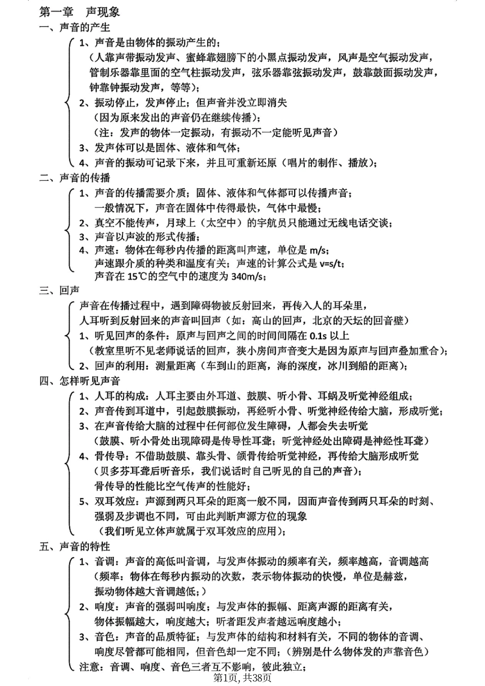 初中物理详细知识点集.pdf