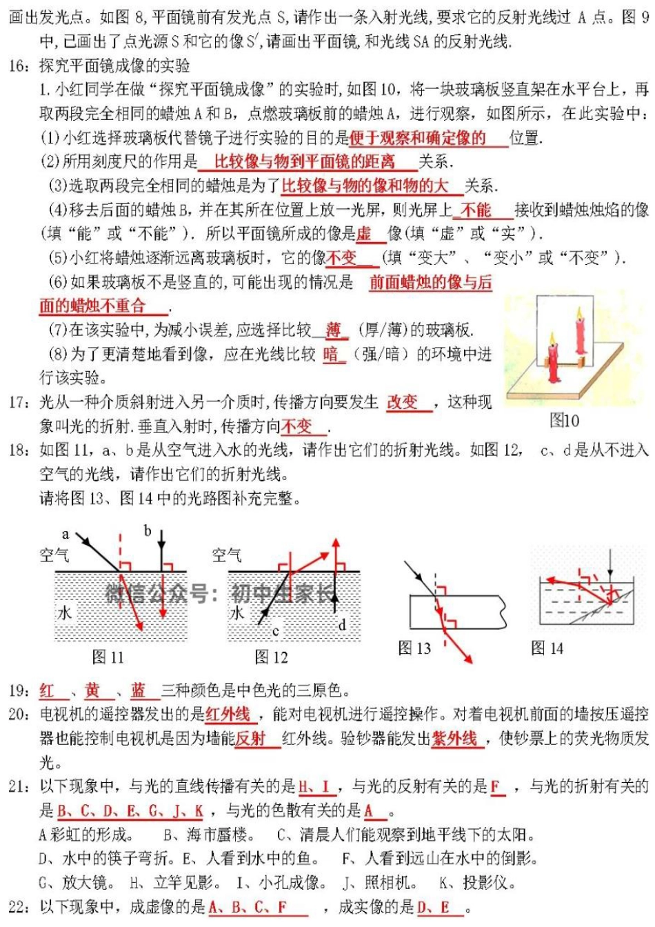 初中物理基础知识填空归纳.pdf