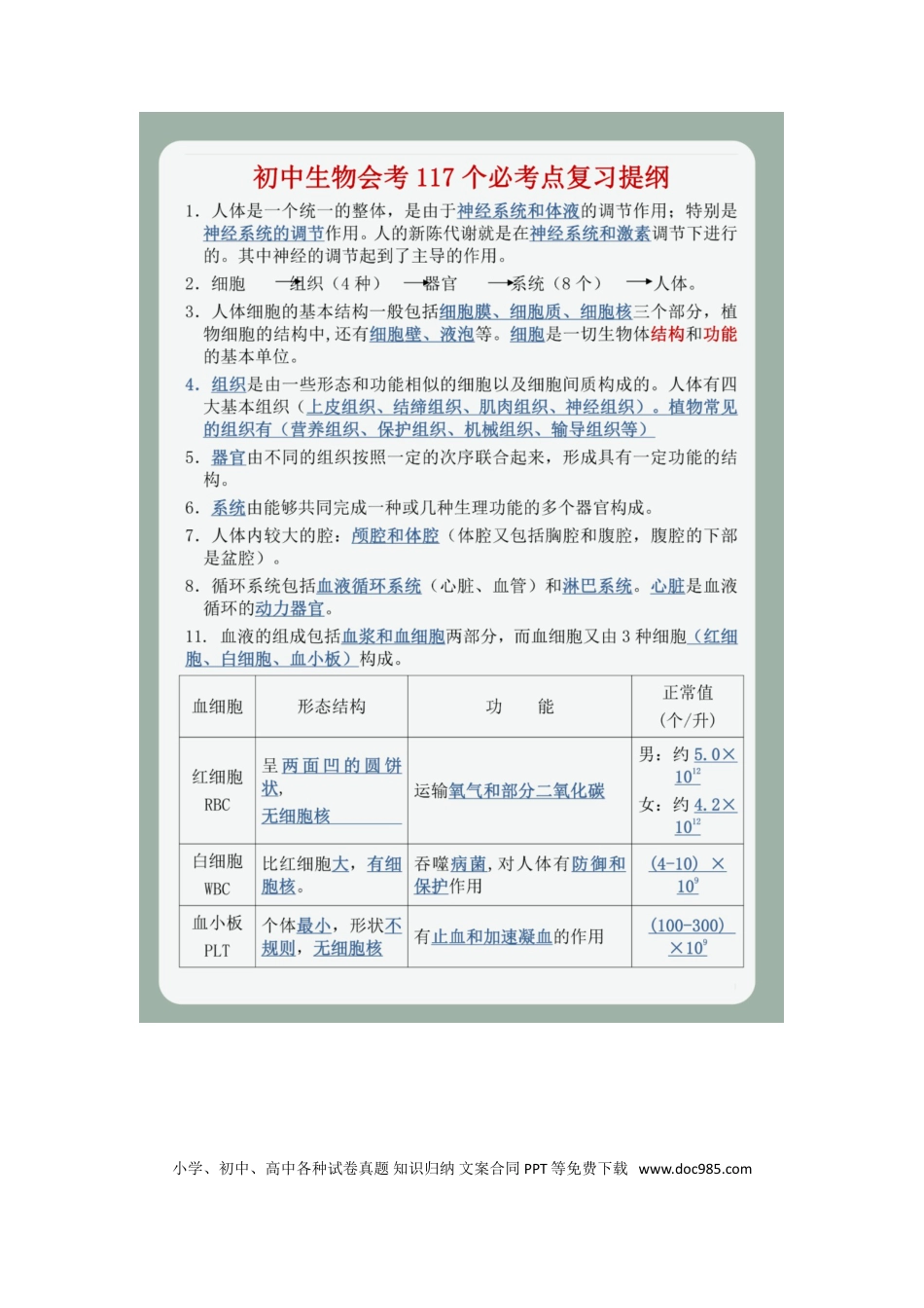 初中生物会考117个必考点.doc