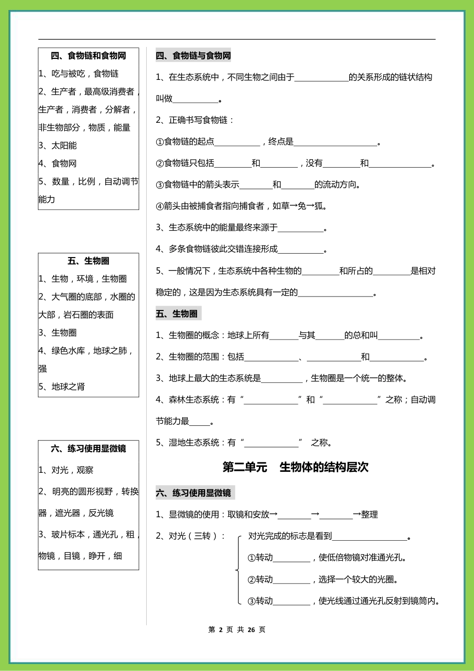 1、初中生物初一初二生物核心考点速记100项.pdf