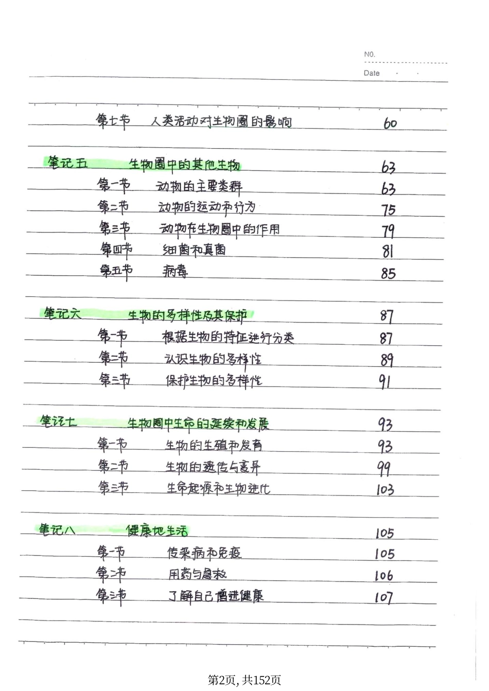初中生物学霸笔记（152页）.pdf