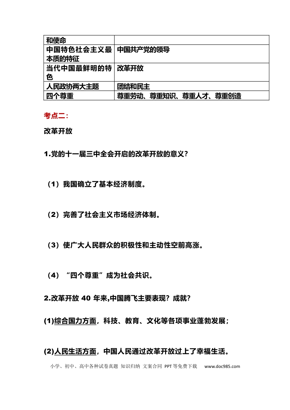 初中道法十二个考点核心背诵.docx
