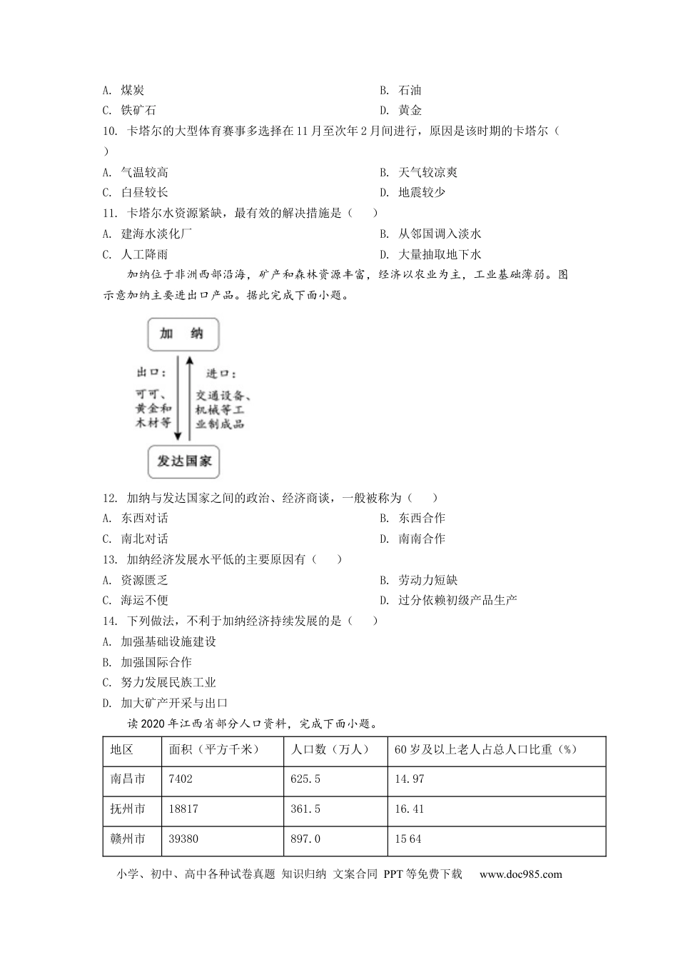精品解析：2022年江西省中考地理真题（原卷版）.docx