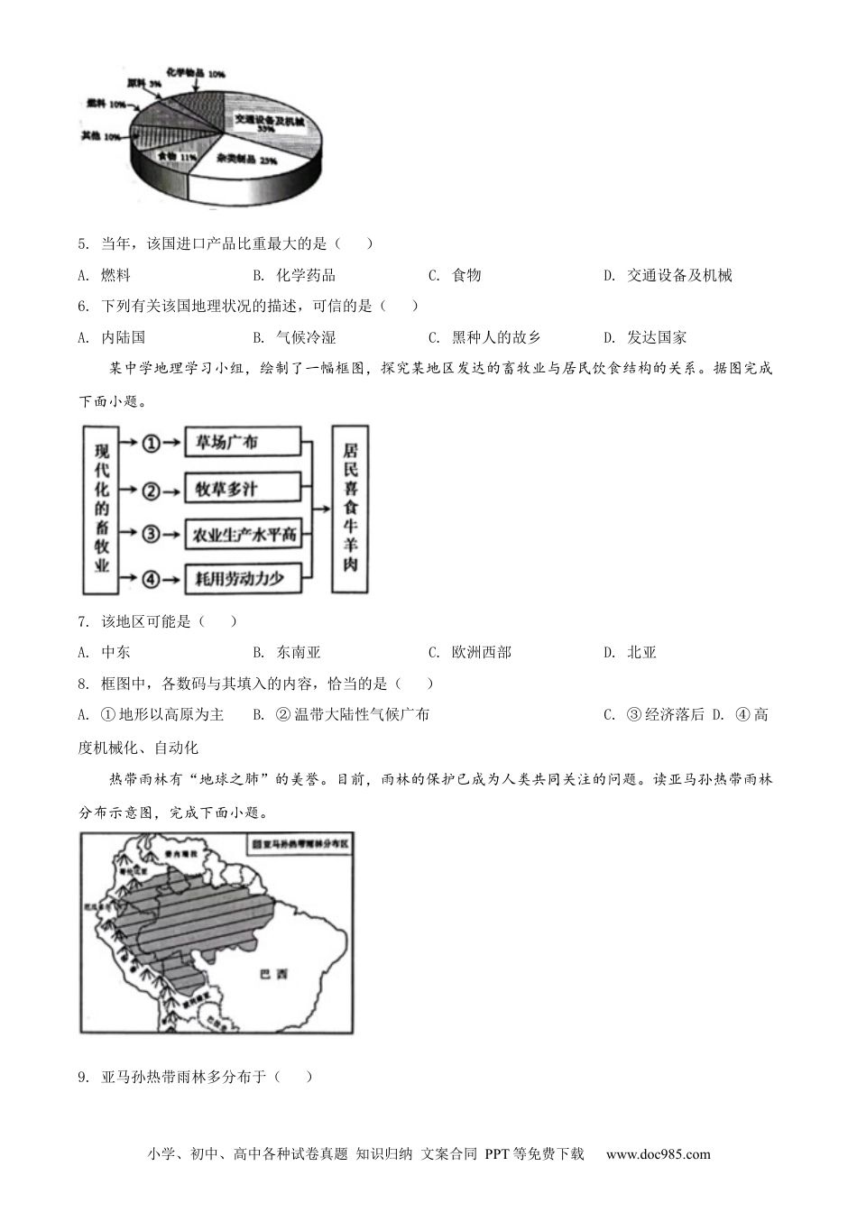 精品解析：2022年湖南省岳阳市中考地理真题（原卷版）.docx