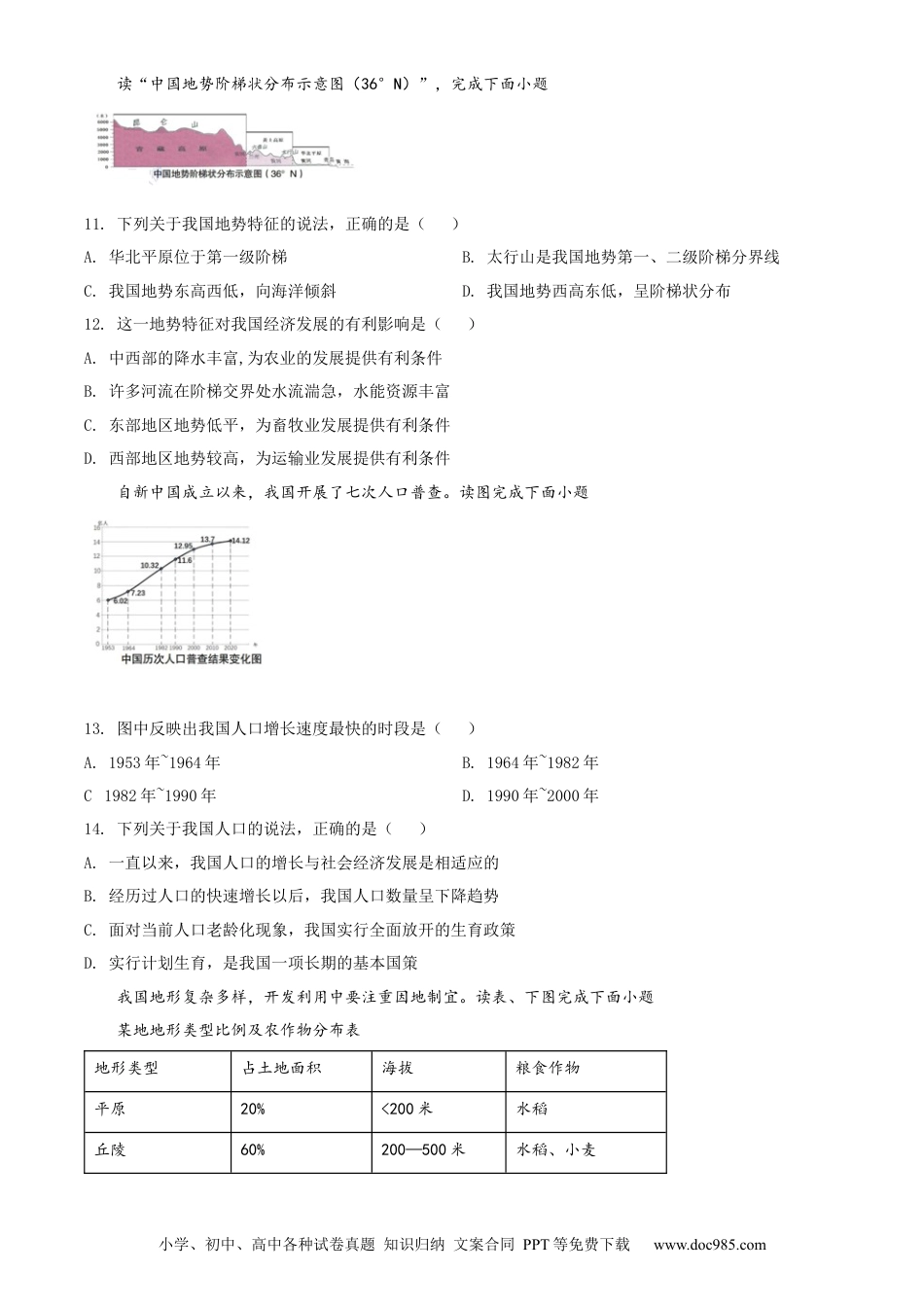 精品解析：2022年湖北省宜昌市中考地理真题（原卷版）.docx