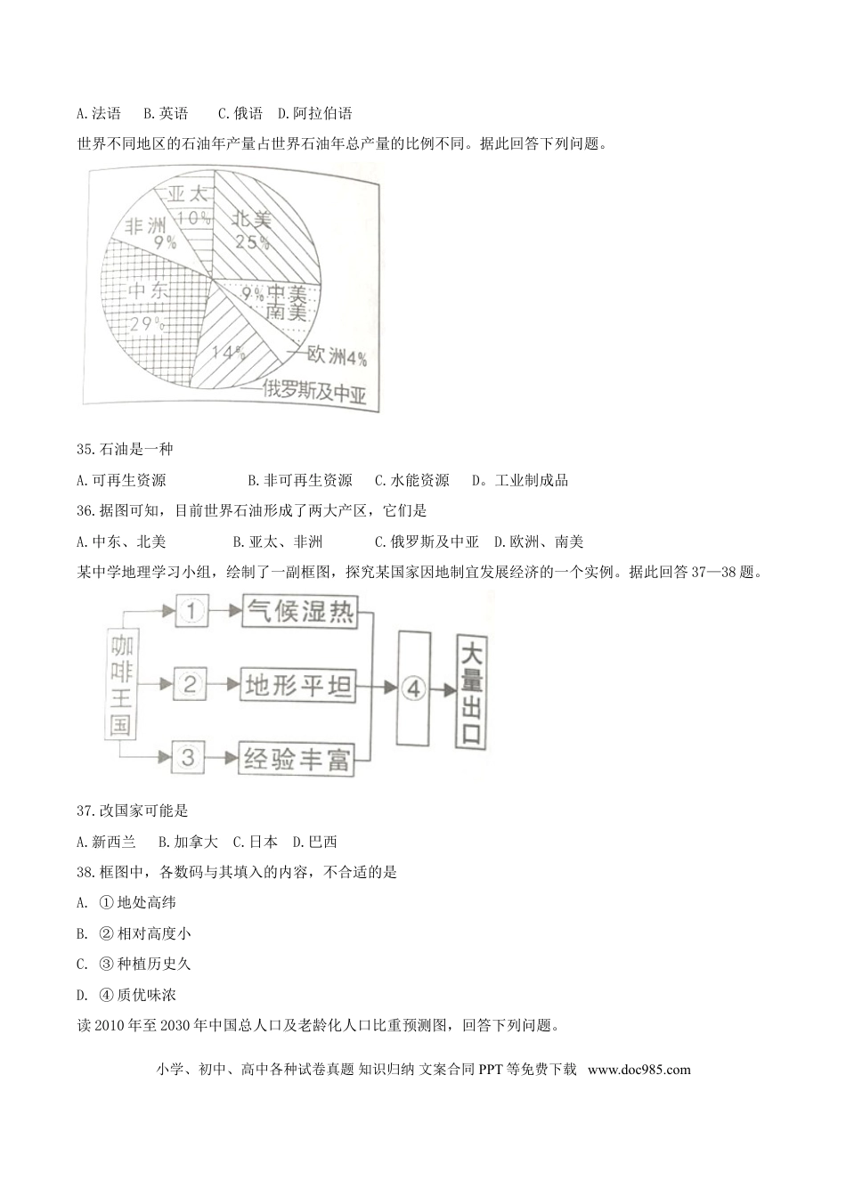 湖南省岳阳市2017年中考地理真题试题（含答案）.doc