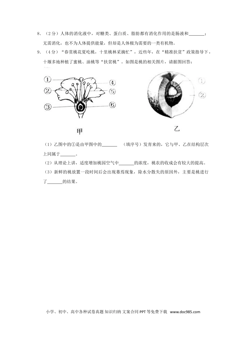 湖北省十堰市2019年中考生物真题试题（含解析）.doc
