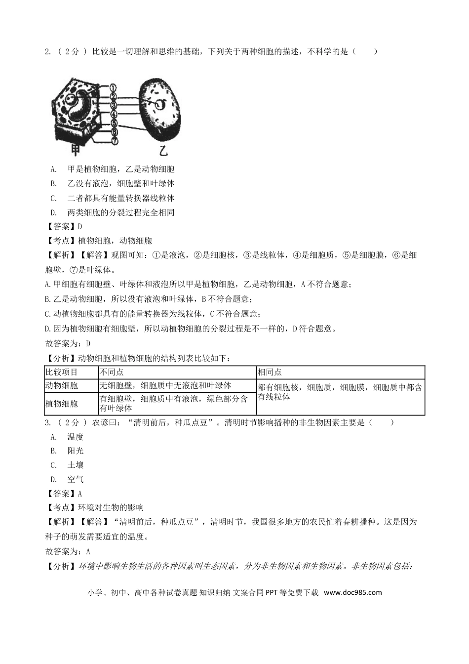 山东省济宁市2018年中考生物真题试题（含解析）.doc