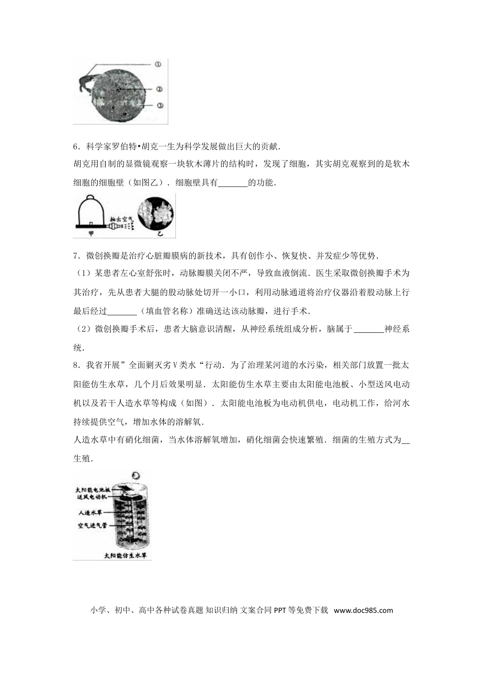 浙江省温州市2017年中考生物真题试题（含解析）.doc
