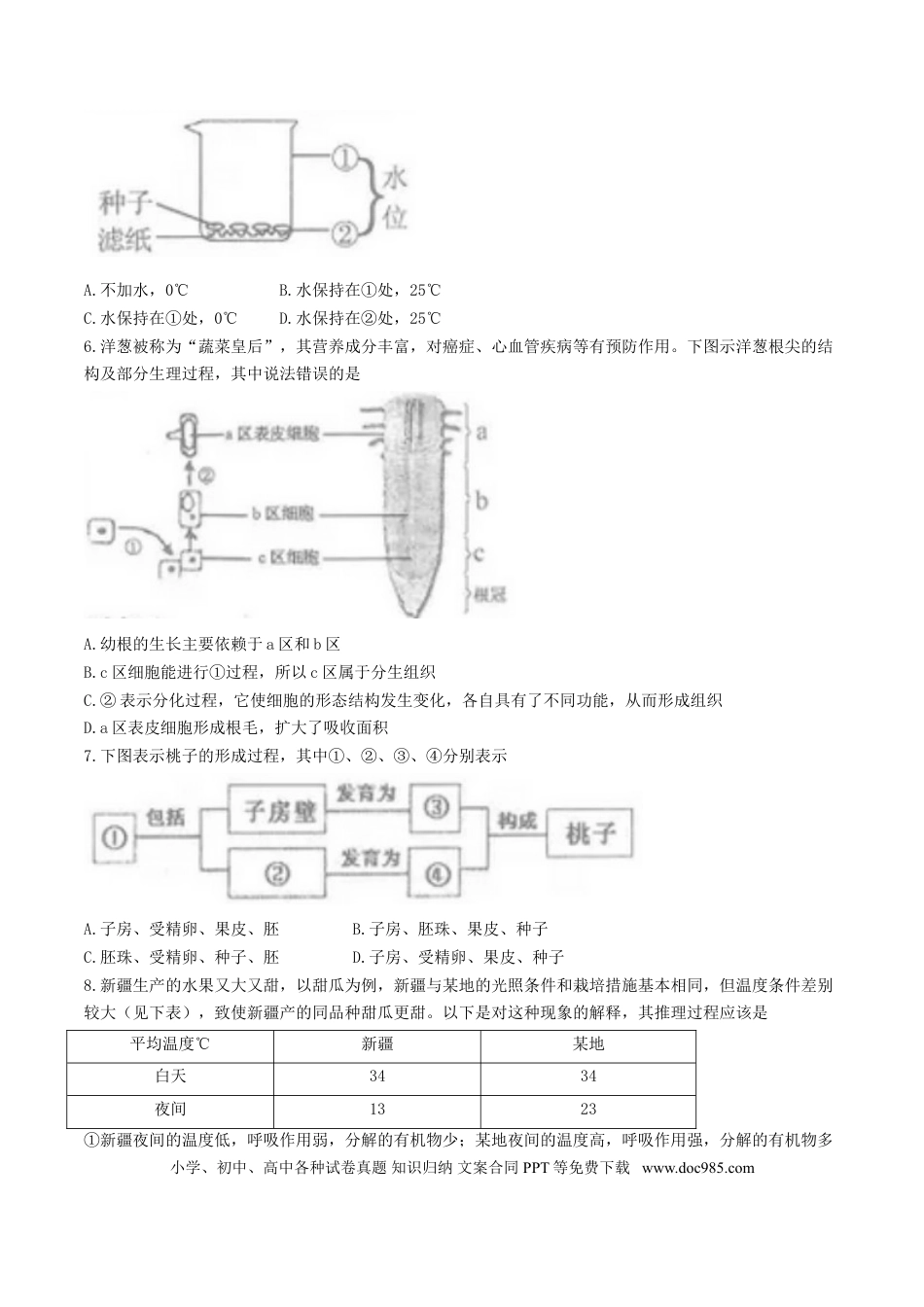 山东省临沂市2017年中考生物真题试题（含答案）.doc