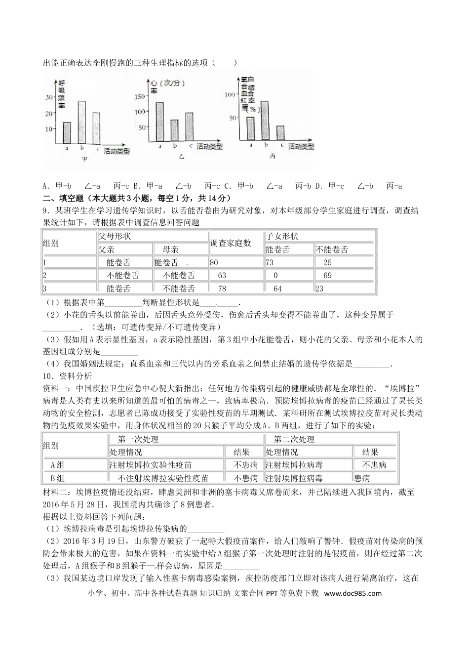 四川省达州市2016年中考生物真题试题（含解析）.doc