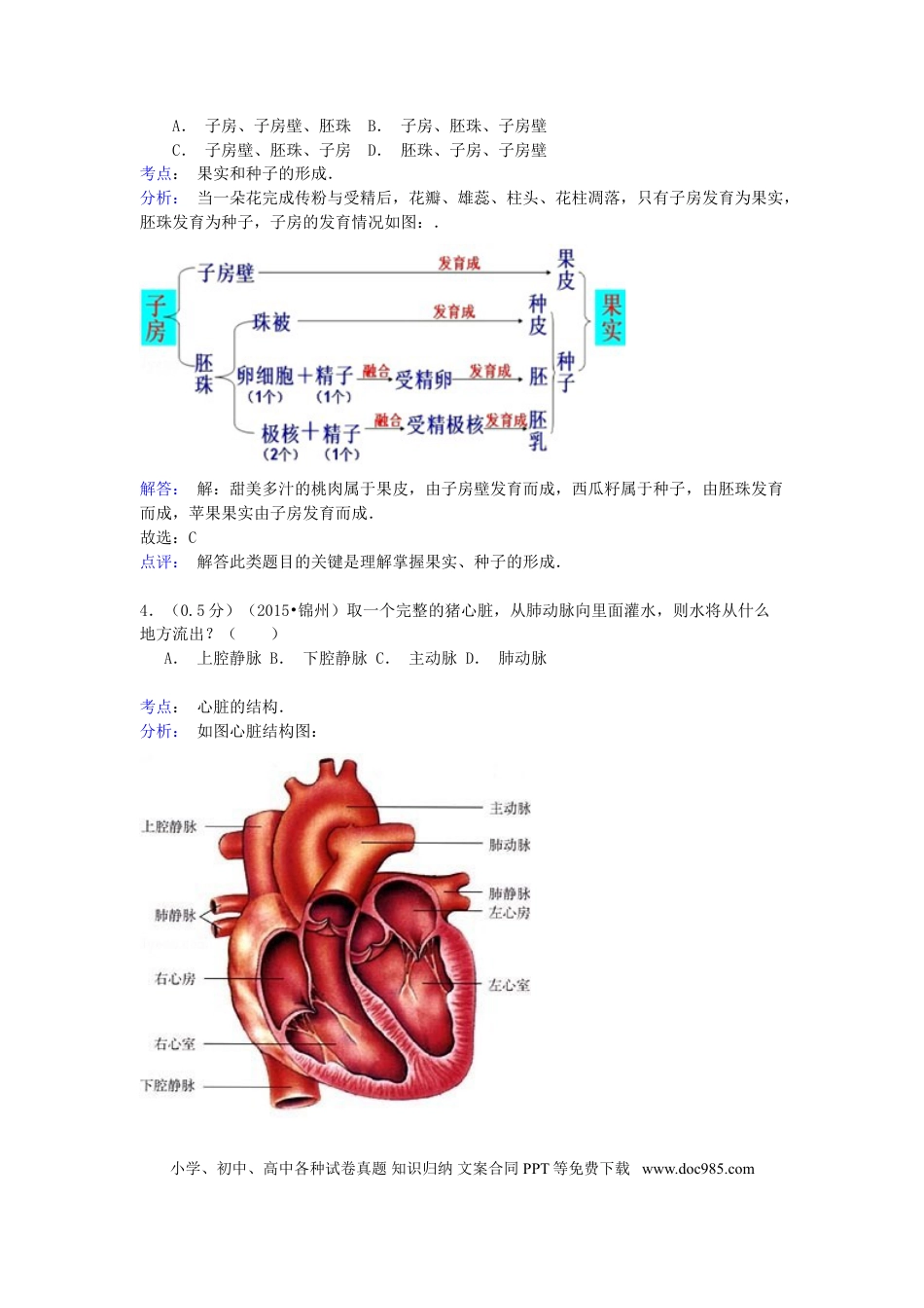 辽宁省锦州市2015年中考生物真题试题（含解析）.doc