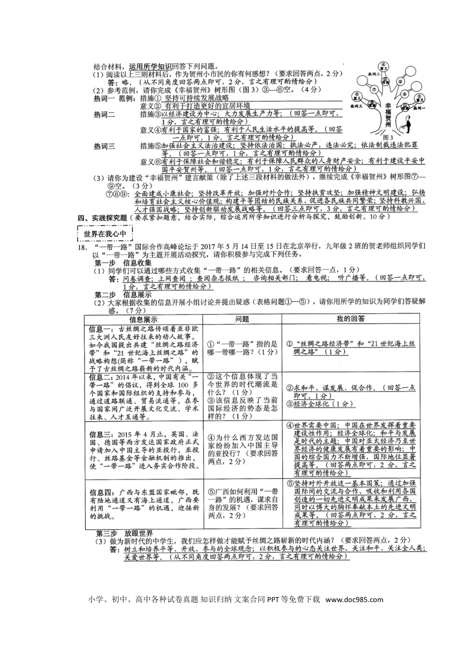 广西贺州市2017年中考思想品德真题试题（扫描版，含答案）.doc