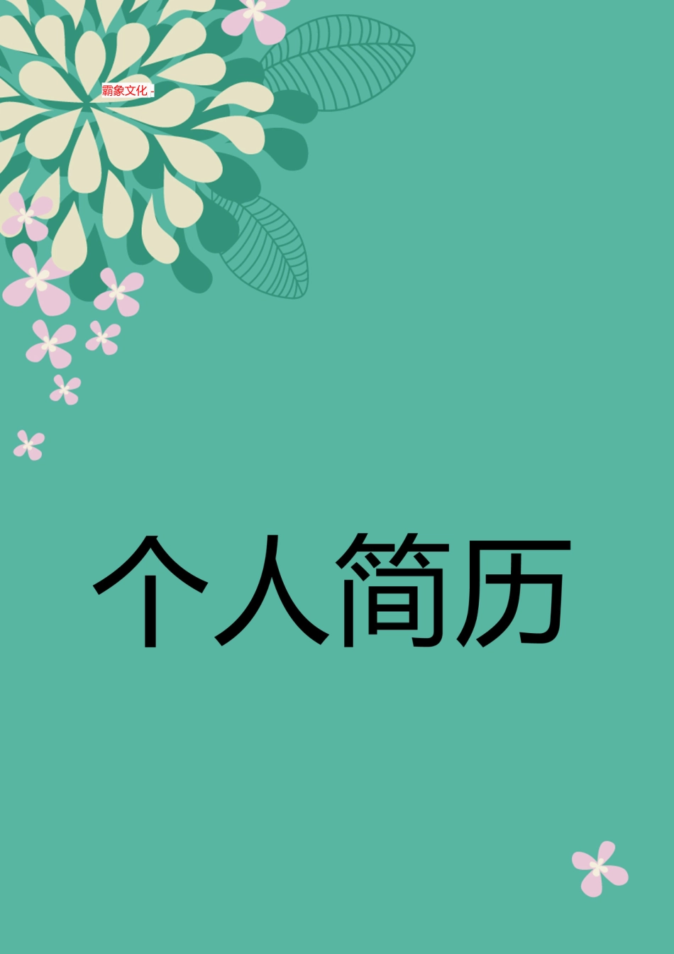 【简历封面】1000套 简历模板封面+表格 (158)  免费下载.doc