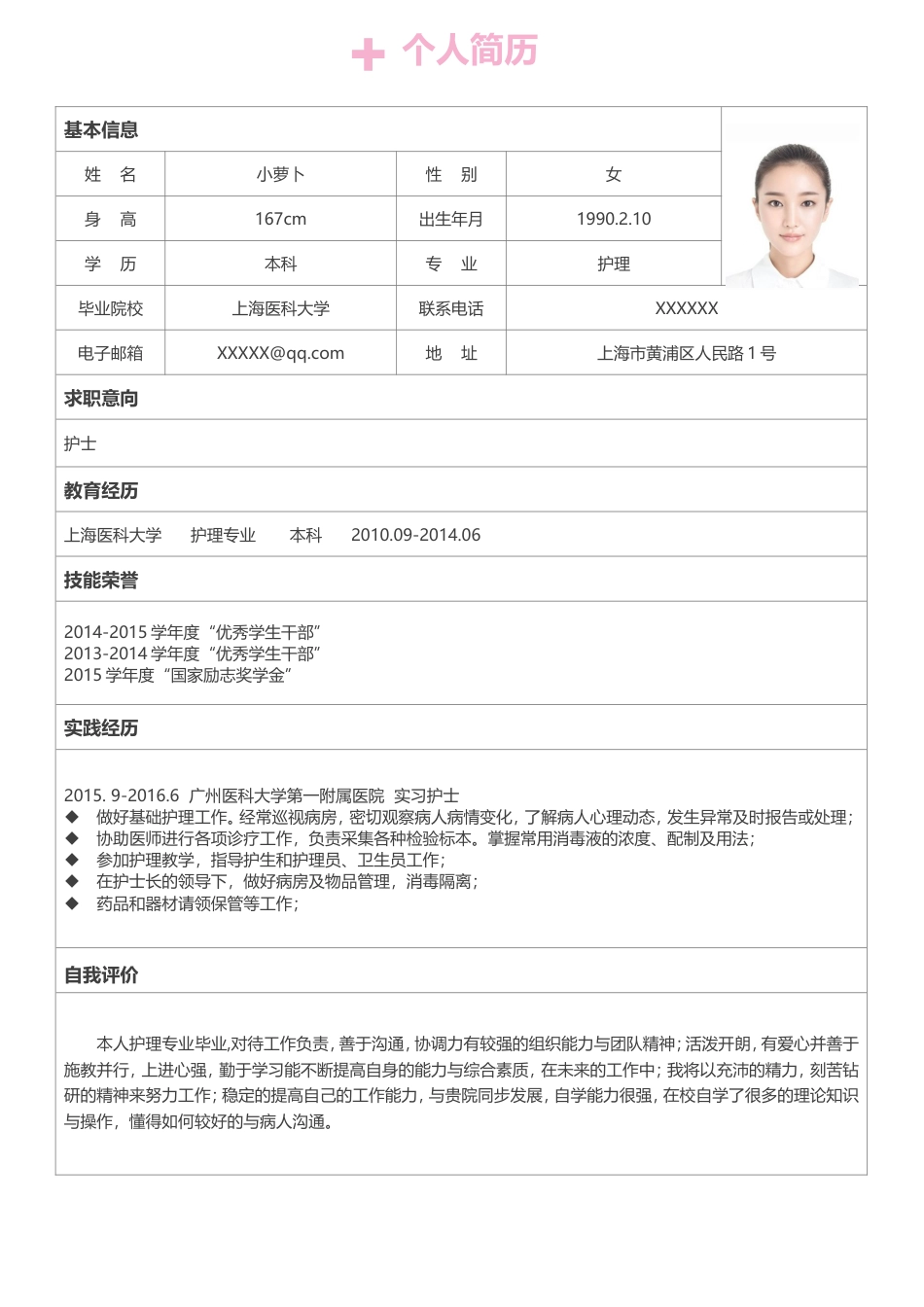 医护简历（四页） 简历模板赠送-6  免费下载.doc