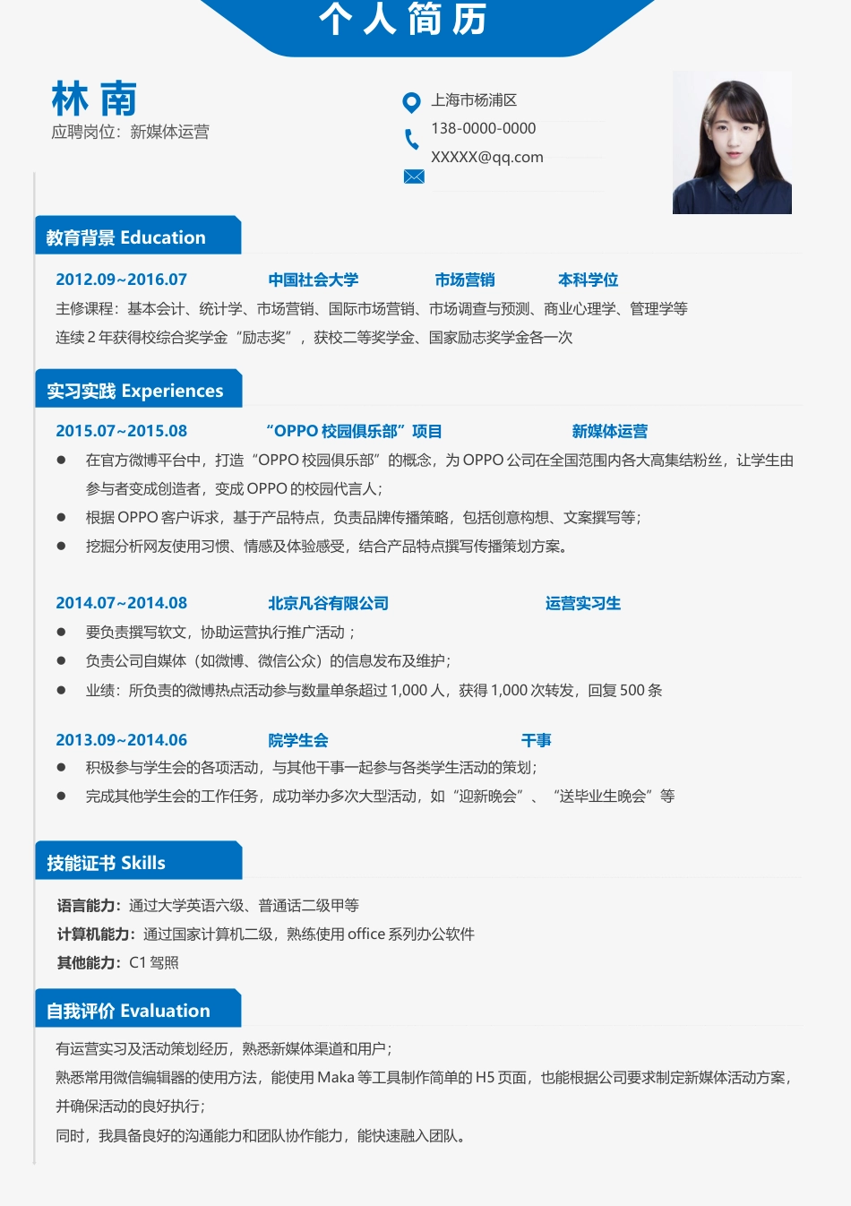稳重大气 (单页) 简历模板稳重单页24  免费下载.docx