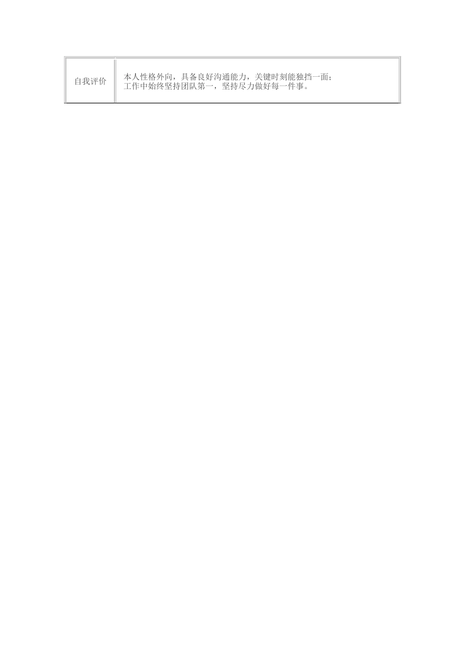 表格简历 简历模板12  免费下载.doc