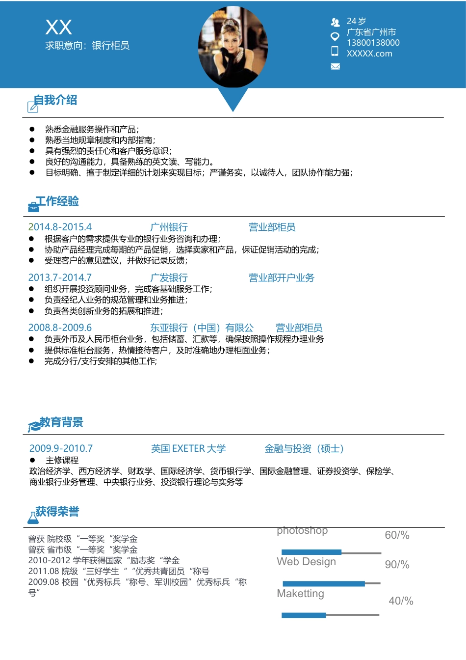 财务会计 简历模板2 (4)  免费下载.docx
