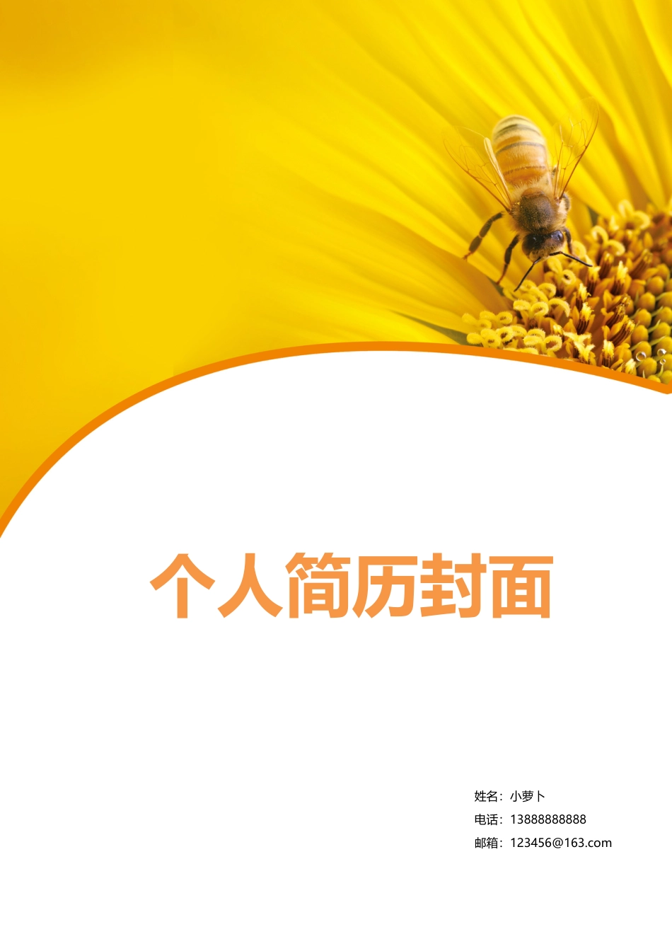 6款向日葵封面 简历模板05  免费下载.doc