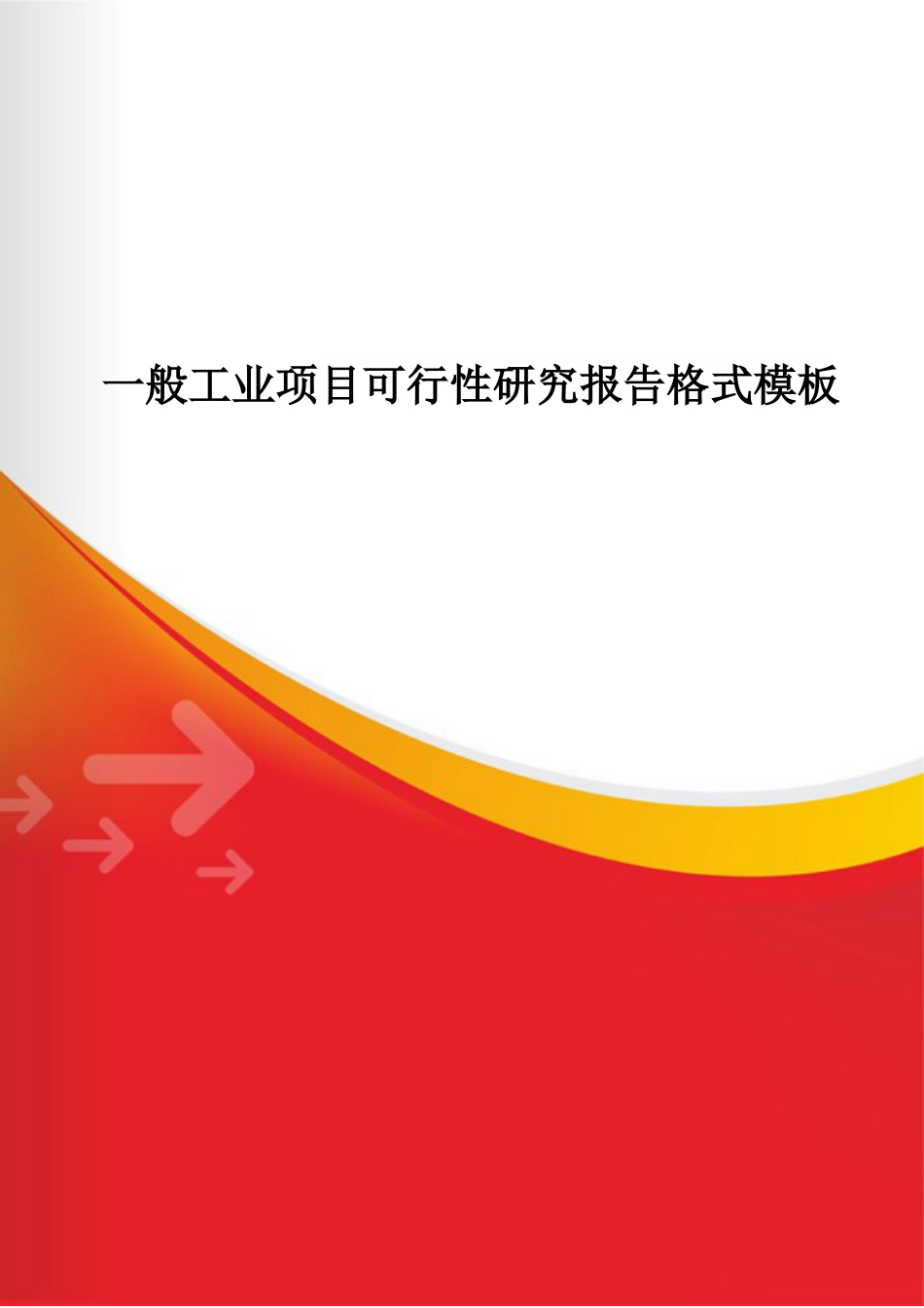 一般工业项目可行性研究报告格式模.doc