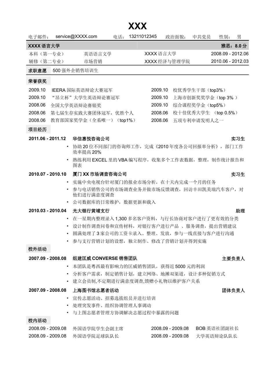 03，销售通用版简历模板.doc