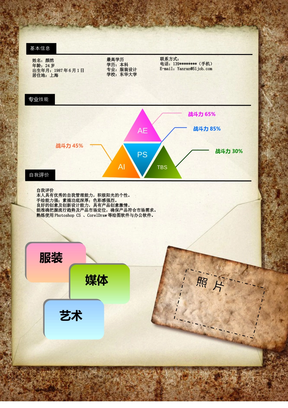 176.特色简历_罗列式_适用于媒体艺术_1页式_无内容_无封面.doc