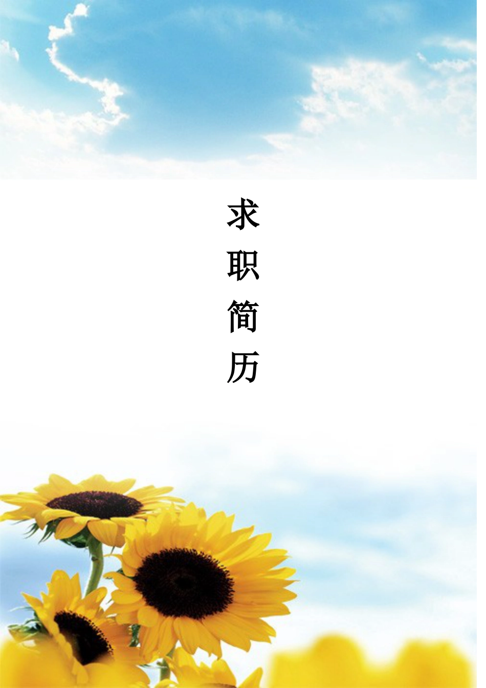 092.天空葵花_表格式_适用于应届生_1页式_无内容_有封面.doc
