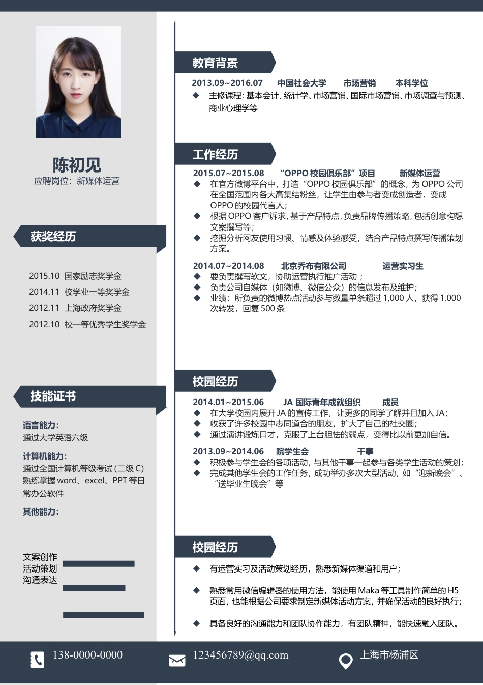 简历-个性简历简洁简历创意简历个人简历求职简历301.doc