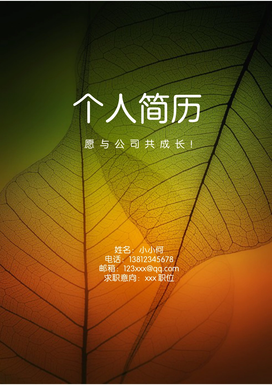 封面+简历+自荐信·个性求职简历.docx