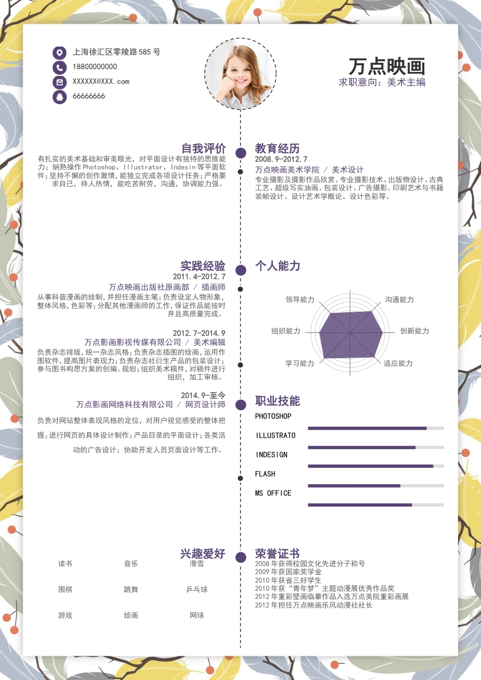 创意羽毛简历.doc