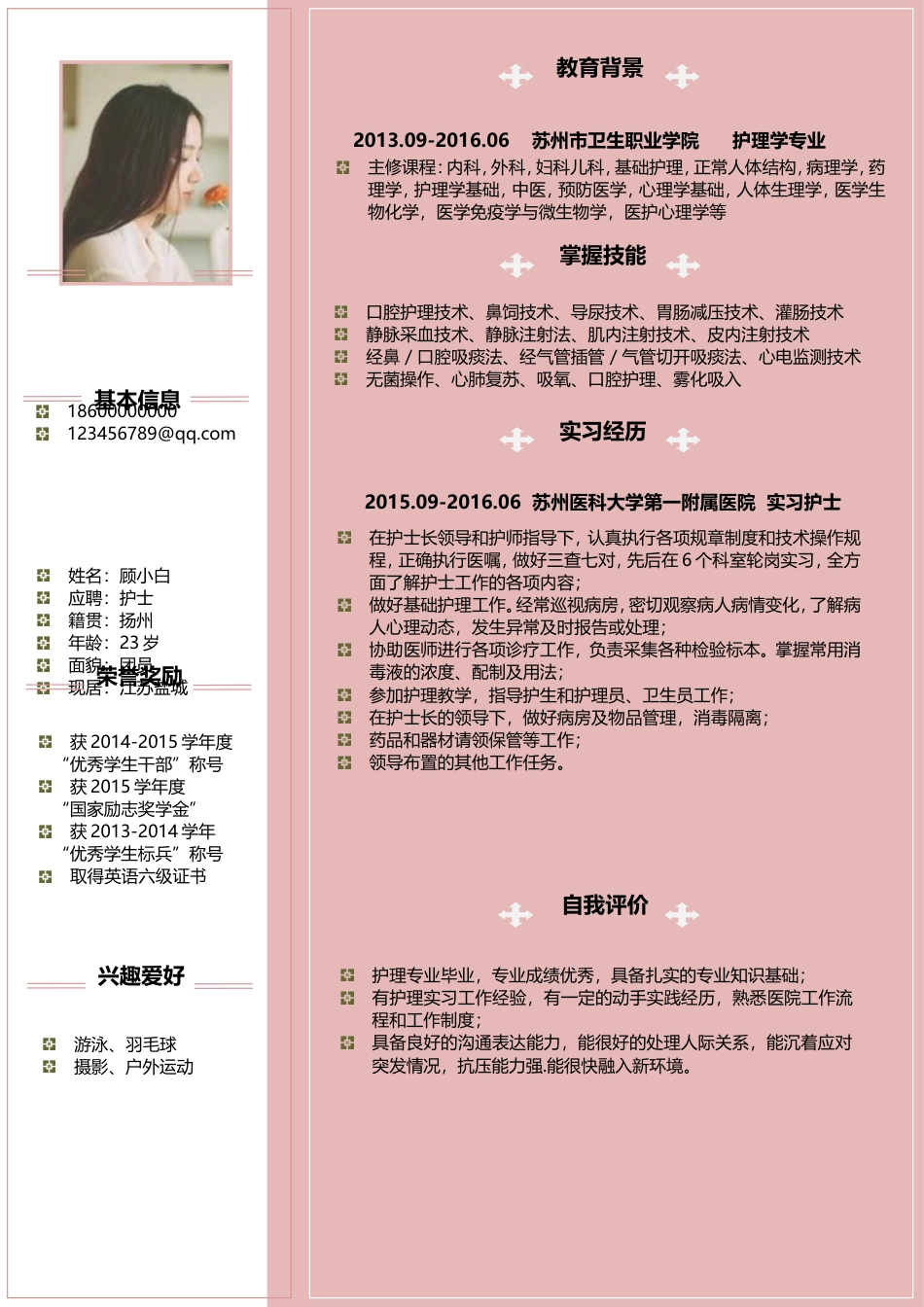 创意简历个人简历护士简历109.doc